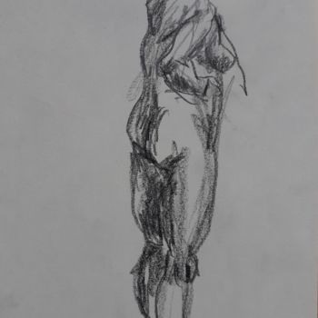 Disegno intitolato ""Corpus: fatiche"" da Valeria Luccioni, Opera d'arte originale, Carbone