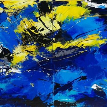 Painting titled "azzurro-1.jpg" by Valeriano Lessio, Original Artwork, Enamel