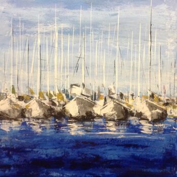 Pittura intitolato "barche" da Valeriano Lessio, Opera d'arte originale