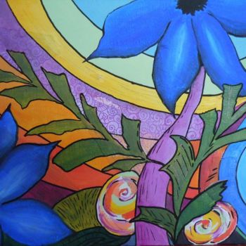 Pintura intitulada "Pop jungle" por Valeria Polledro, Obras de arte originais, Acrílico