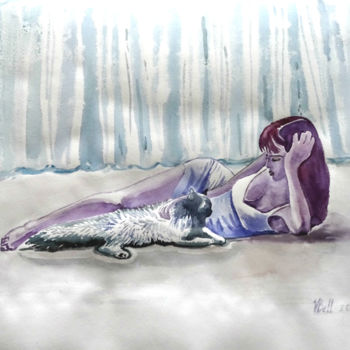 Картина под названием "Serenity" - Valeria Belogurova, Подлинное произведение искусства, Акварель
