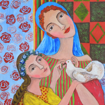 Pittura intitolato "Tender Love" da Valeria Belogurova, Opera d'arte originale, Acrilico