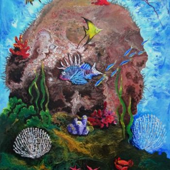 Malarstwo zatytułowany „Undersea World, sea…” autorstwa Valeria Belogurova, Oryginalna praca, Akryl