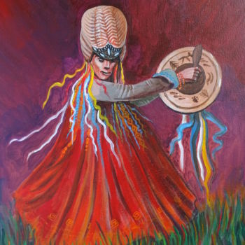 Painting titled "Shaman, shaman rite…" by Valeria Belogurova, Original Artwork, Acrylic