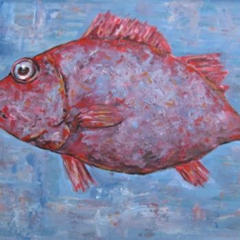 Schilderij getiteld "Fisch" door Valeri Lanski-Waldt, Origineel Kunstwerk