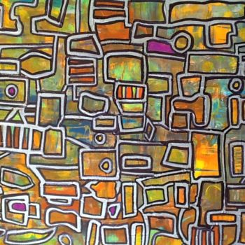 Painting titled "Abstrait 119" by Valerie Castets, Original Artwork, Acrylic