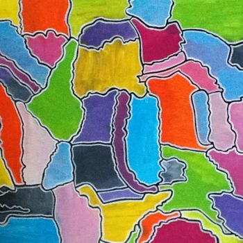 Painting titled "Abstrait 120" by Valerie Castets, Original Artwork, Acrylic