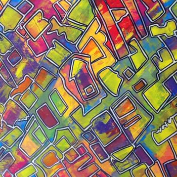 Painting titled "Abstrait 122" by Valerie Castets, Original Artwork, Acrylic