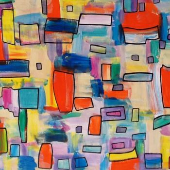 Painting titled "Abstrait 138" by Valerie Castets, Original Artwork, Acrylic