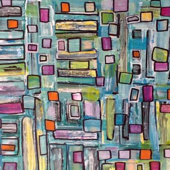 Painting titled "Peinture abstraite…" by Valerie Castets, Original Artwork, Acrylic