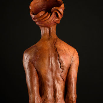 Sculpture titled "Poésie juvénie vue…" by Valerie Barrault, Original Artwork, Terra cotta
