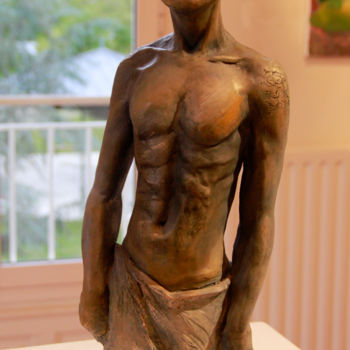 Sculpture intitulée "Le flâneur des Aliz…" par Valerie Barrault, Œuvre d'art originale, Argile