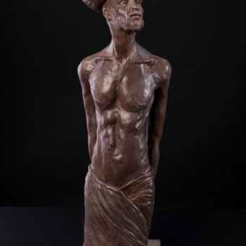 Sculpture titled "Le Voyageur..." by Valerie Barrault, Original Artwork, Terra cotta