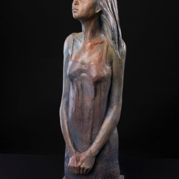 Escultura intitulada "Vent du large." por Valerie Barrault, Obras de arte originais, Argila