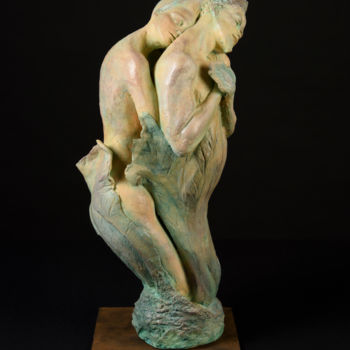 Skulptur mit dem Titel "Métamorphose des Oc…" von Valerie Barrault, Original-Kunstwerk, Ton