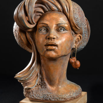 Скульптура под названием "Pérégrina" - Valerie Barrault, Подлинное произведение искусства, Терракота