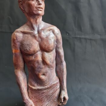 Sculpture titled "L'athlète" by Valerie Barrault, Original Artwork, Clay