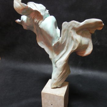 Sculpture titled "ange des océans vue…" by Valerie Barrault, Original Artwork, Ceramics