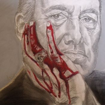 Drawing titled "Kevin Spacey (House…" by Valérie Barrett, Original Artwork, Graphite