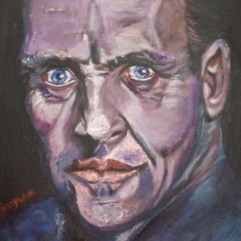 Malerei mit dem Titel "Hannibal Lecter (An…" von Valérie Barrett, Original-Kunstwerk, Acryl
