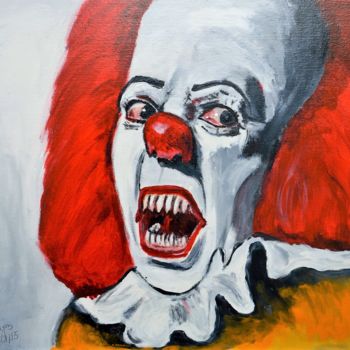 Painting titled "IT (affronter ses p…" by Valérie Barrett, Original Artwork, Acrylic Mounted on Wood Stretcher frame