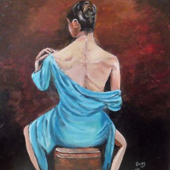 Painting titled "déshabillez moi" by Valérie Barrett, Original Artwork, Acrylic Mounted on Wood Stretcher frame