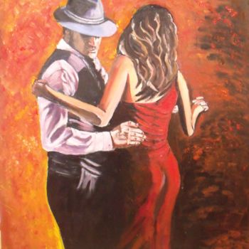 Painting titled "Danseurs de Tango" by Valérie Barrett, Original Artwork, Acrylic