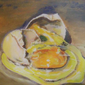 Painting titled "L'Oeuf" by Valérie Barrett, Original Artwork, Acrylic