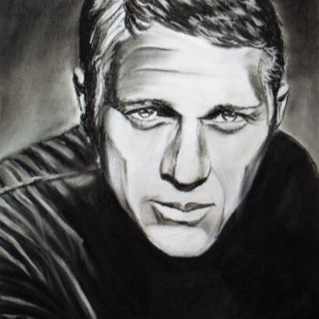 Peinture intitulée "Steve Mc Queen" par Valérie Barrett, Œuvre d'art originale, Pastel Monté sur Panneau de bois