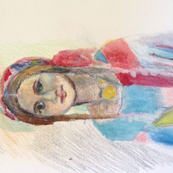 Dessin intitulée "Bohémienne" par Valérie Blum (Valery), Œuvre d'art originale, Crayon