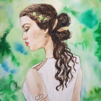 Painting titled "Adeona" by Valérie Catanzaro, Original Artwork, Watercolor