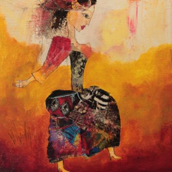 Pittura intitolato "Femme d'ici d'aille…" da Valérie Depadova, Opera d'arte originale, Altro