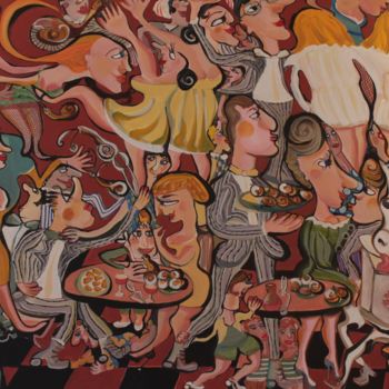 Pintura intitulada "Les escargots de Bo…" por Valérie Depadova, Obras de arte originais, Acrílico
