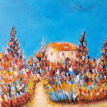 Картина под названием "La Casa" - Valerie Dragacci, Подлинное произведение искусства, Акрил Установлен на Деревянная рама дл…