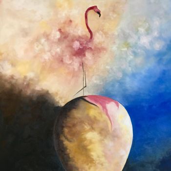 Painting titled "Ancrage, moment pré…" by Valérie Fitzpatrick, Original Artwork, Oil