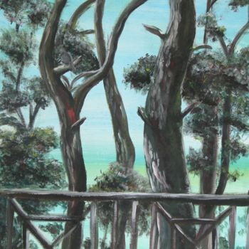 Peinture intitulée "dans-les-pins-2001-…" par Baliste, Œuvre d'art originale, Acrylique
