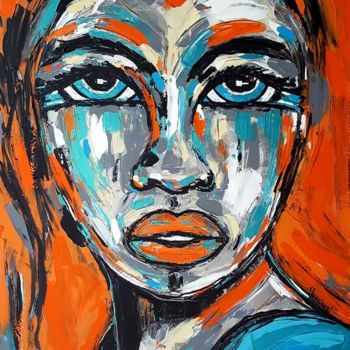 Painting titled "Kerona" by Valérie Guerinoni, Original Artwork, Acrylic Mounted on Wood Stretcher frame