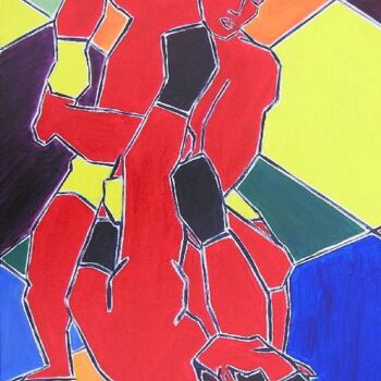 Painting titled "ARLEQUIN FULL CONTA…" by Valerie   Jouve, Original Artwork, Acrylic