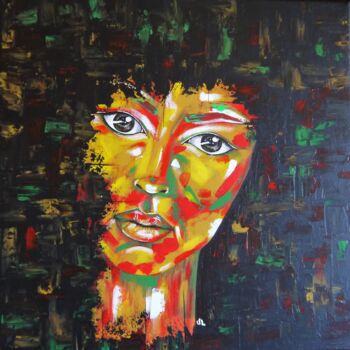 Painting titled "Ayako" by Valérie Lamarre, Original Artwork, Acrylic Mounted on Wood Stretcher frame