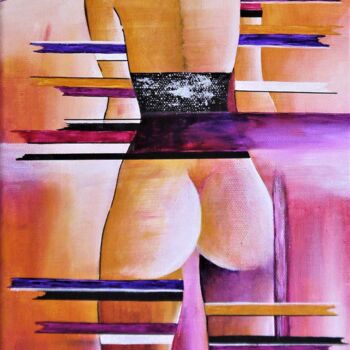 Картина под названием "Q 6" - Valérie Lamarre, Подлинное произведение искусства, Акрил Установлен на Деревянная рама для нос…
