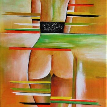 Painting titled "Q 3" by Valérie Lamarre, Original Artwork, Acrylic Mounted on Wood Stretcher frame