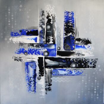 Painting titled "Gris gravalax et gl…" by Valérie Lamarre, Original Artwork, Acrylic Mounted on Wood Stretcher frame