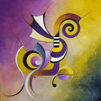 「Purple seahorse nig…」というタイトルの絵画 Valérie Lamarreによって, オリジナルのアートワーク, アクリル
