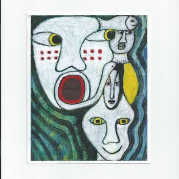 Disegno intitolato "Réincarnations" da Valérie Lang, Opera d'arte originale, Acrilico