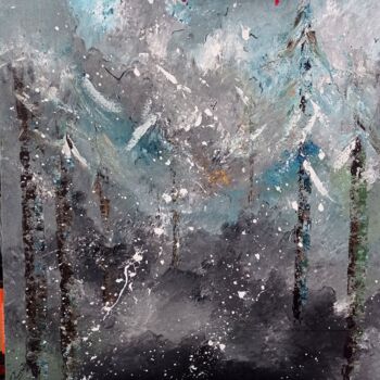 Painting titled "Sapins" by Valérie Lavrut, Original Artwork, Acrylic