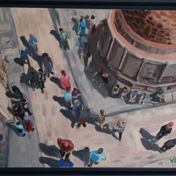 Schilderij getiteld "Dubrovnik vue du ci…" door Valérie Le Meur, Origineel Kunstwerk, Acryl Gemonteerd op Frame voor houten…
