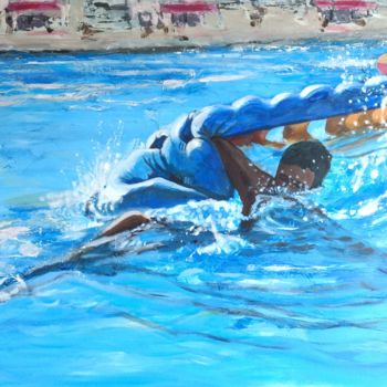 Painting titled "Splash" by Valérie Le Meur, Original Artwork, Acrylic Mounted on Wood Stretcher frame