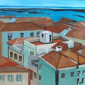 "Faro' entre terre e…" başlıklı Tablo Valérie Le Meur tarafından, Orijinal sanat, Akrilik Ahşap Sedye çerçevesi üzerine mont…