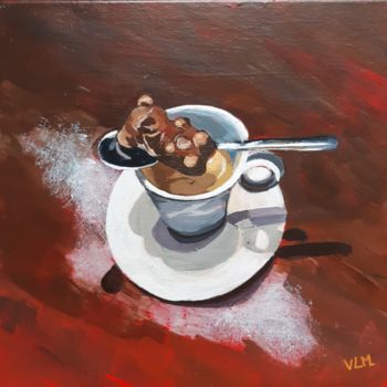 Peinture intitulée "Coffee n' chocolate…" par Valérie Le Meur, Œuvre d'art originale, Acrylique Monté sur Châssis en bois