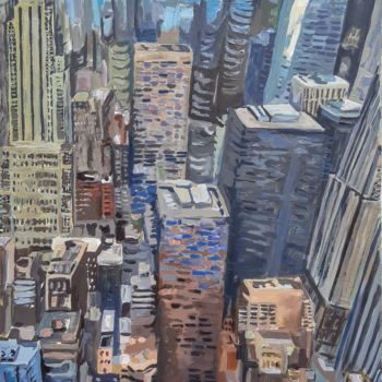 Painting titled "Crazy New-York" by Valérie Le Meur, Original Artwork, Acrylic Mounted on Wood Stretcher frame